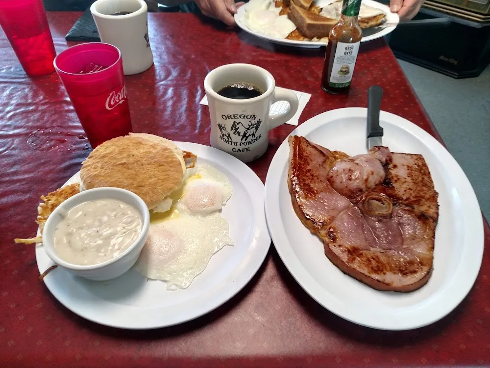 Ham Steak and Eggs Any Style